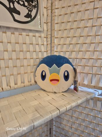 🐧 Coussin Peluche Tiplouf (Piplup) - Pokémon Officiel 🌊