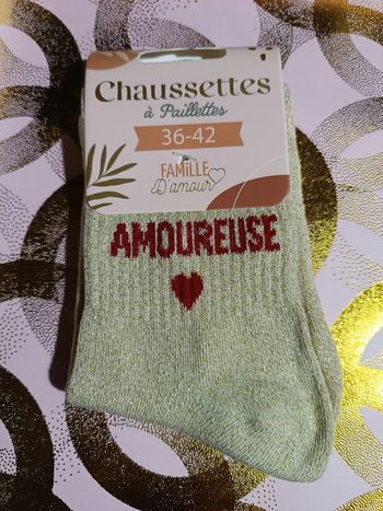Chaussettes à paillettes message