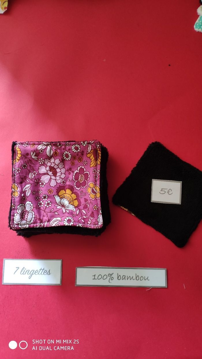 7 lingettes lavables, neuf.