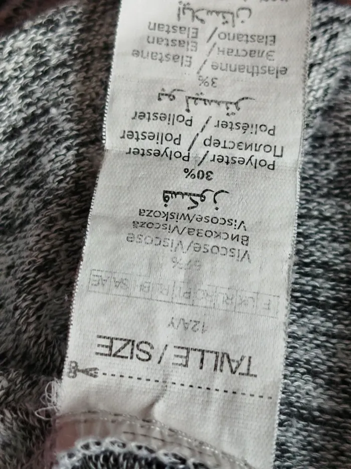 Cardigan gris moucheté noir Punkidz taille 12 ans - photo numéro 4