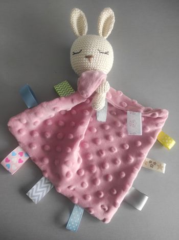 Doudou lapin gaze de coton 