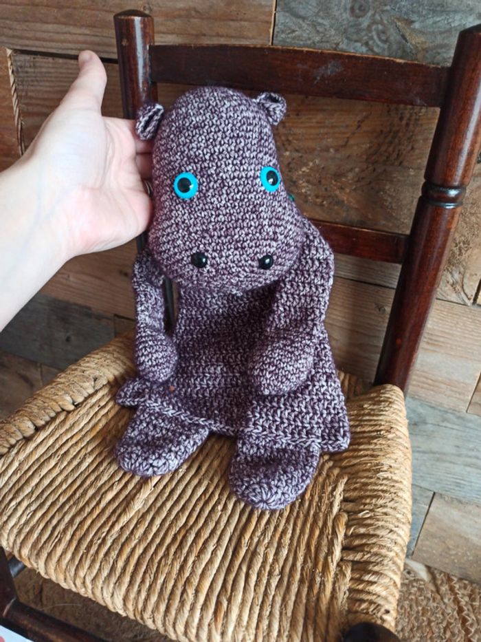 Doudou crochet hippopotame tbe - photo numéro 2