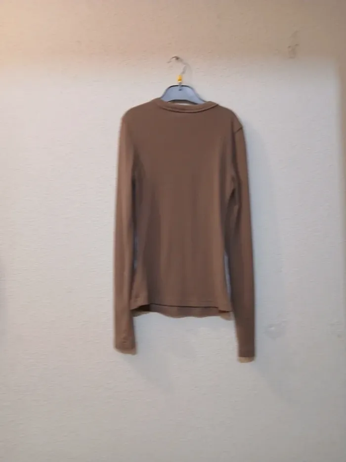 Haut a manches longues chauf marron" shein" taille xs - photo numéro 4