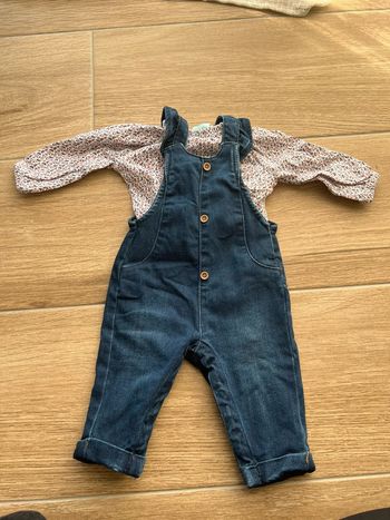 Ensemble T-shirt et salopette 3 mois Neuf Obaïbi