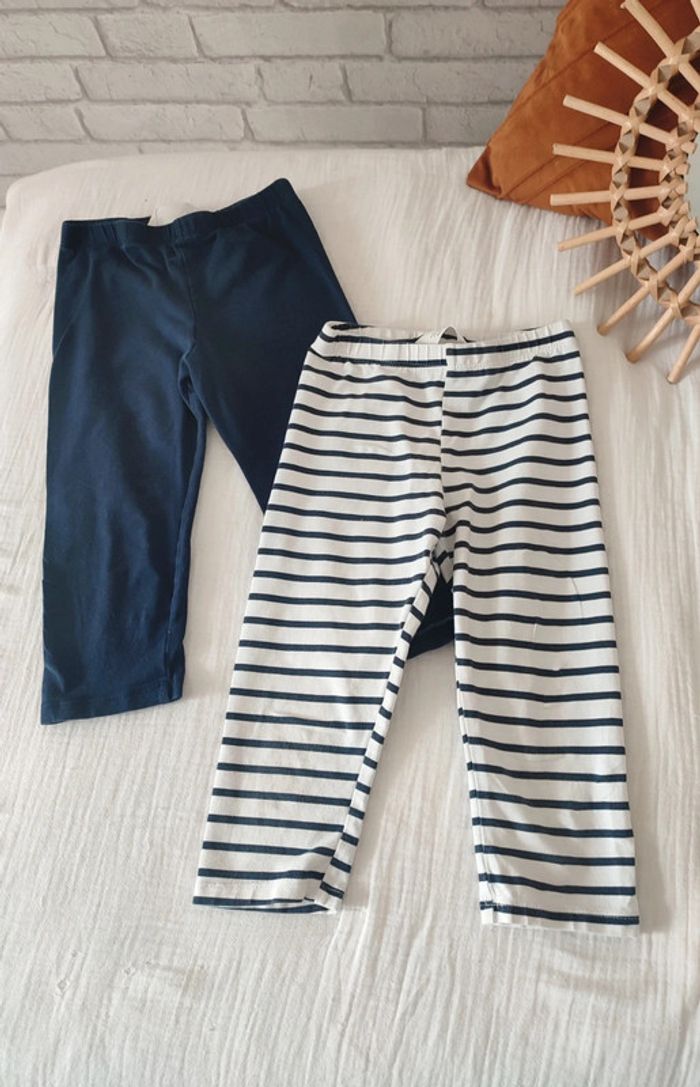 Lot de 2 leggings pantacourt H&M 4/6 ans