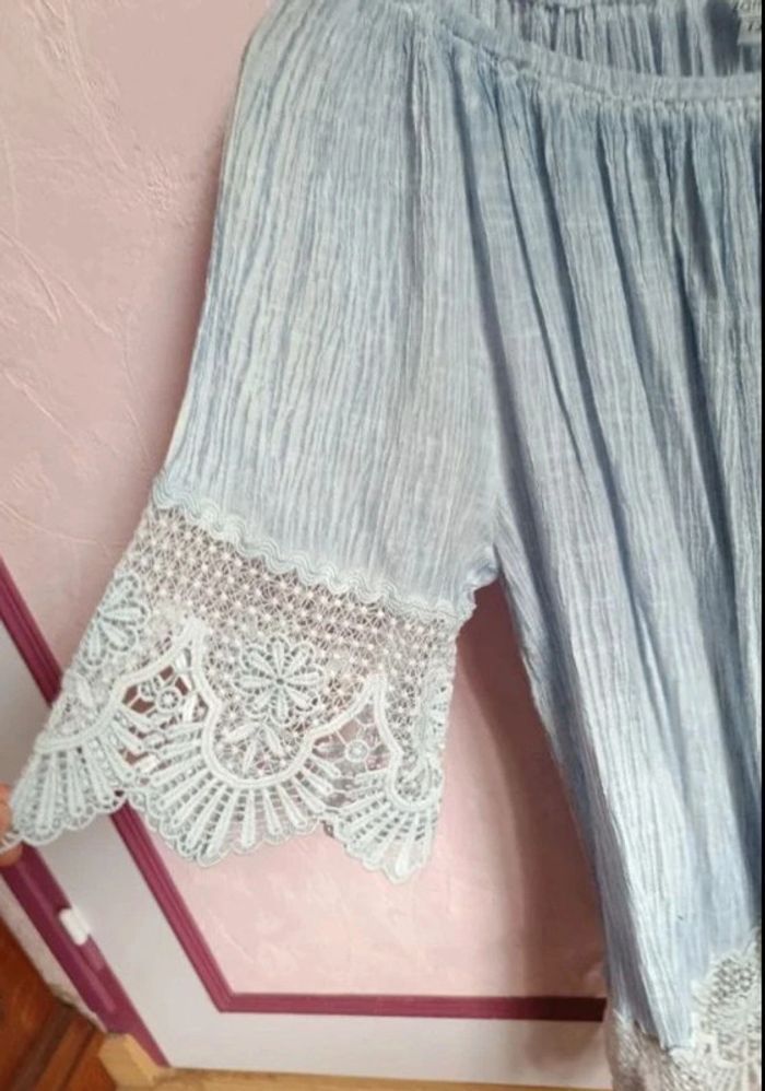 Blouse bleu écru T.3( 40/42) - photo numéro 4