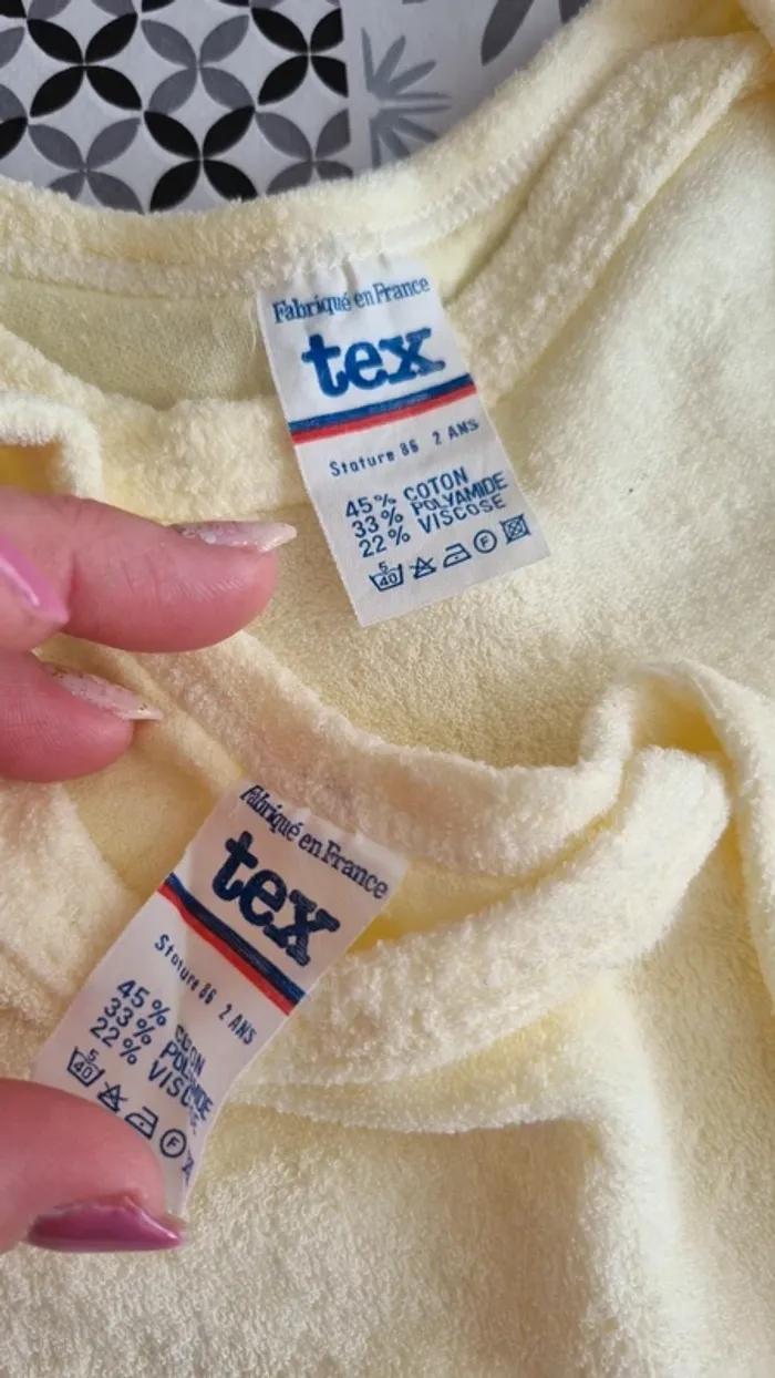 6 body manche courte style éponge taille 2 ans - Tex - photo numéro 17
