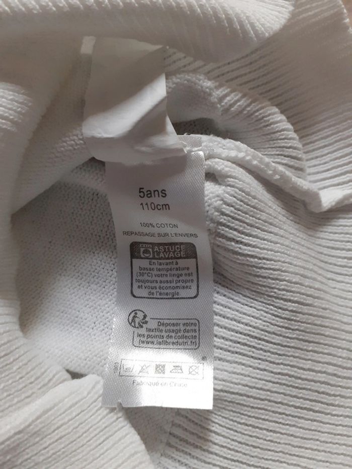 Pull fille fin blanc étoiles roses 5 ans - photo numéro 5