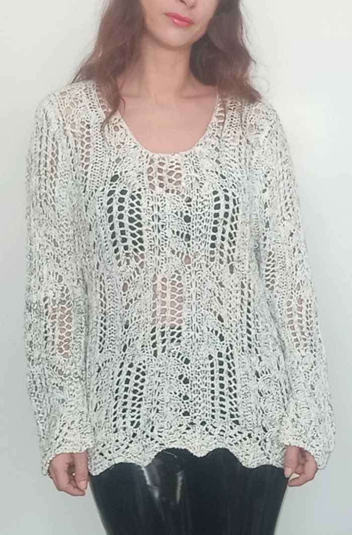 Magnifique pull crochet ajouré taille 42 - photo numéro 2