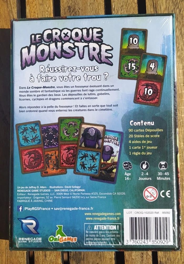 Le Croque Monstre - Jeu de société sous emballage - Prix Ferme - photo numéro 2