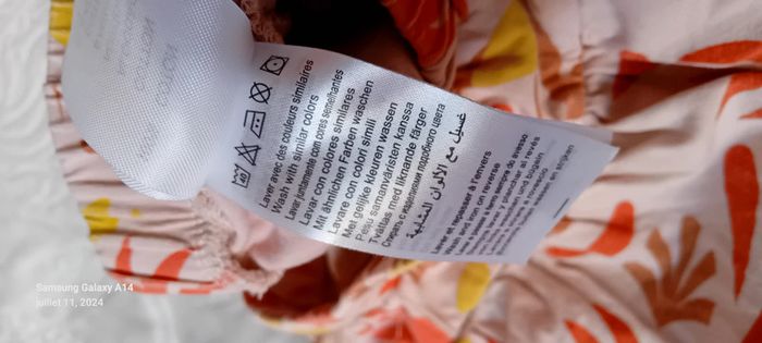 Jupe courte à volants motif feuillage corail fille 8 ans vert baudet - photo numéro 10