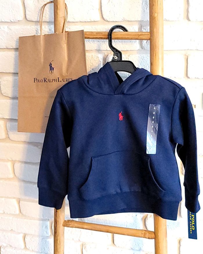 Sweat capuche Ralph Lauren mixte bleu taille 2 ans