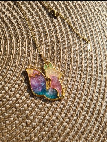 Collier renard arc en ciel