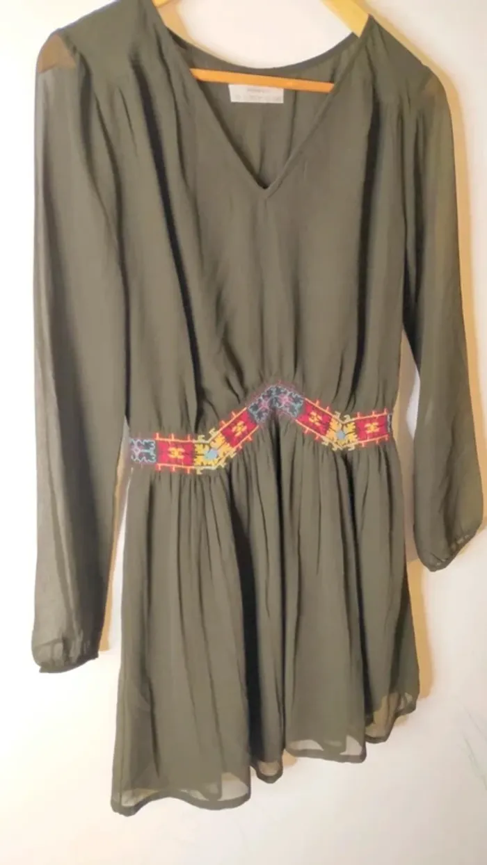 Robe kaki Springfield, Taille 36 - photo numéro 10