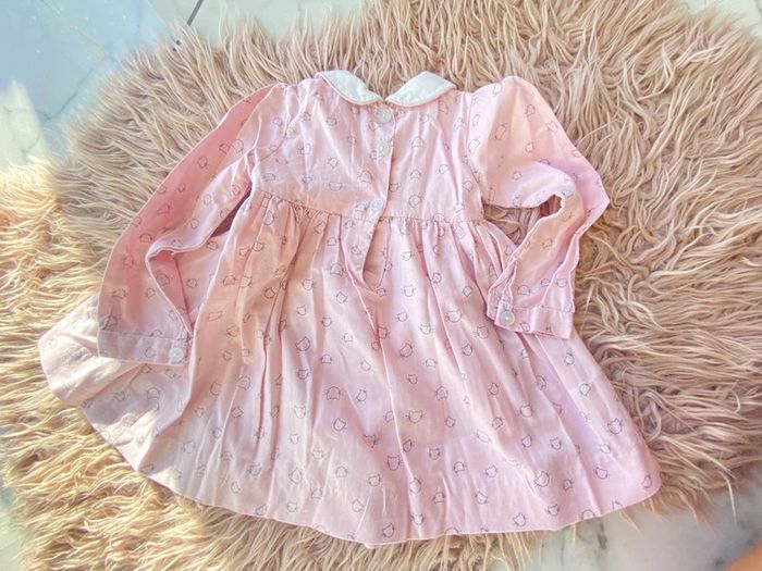 Superbe robe à smock creatrice 6 mois fille chat fleurs liberty - photo numéro 4