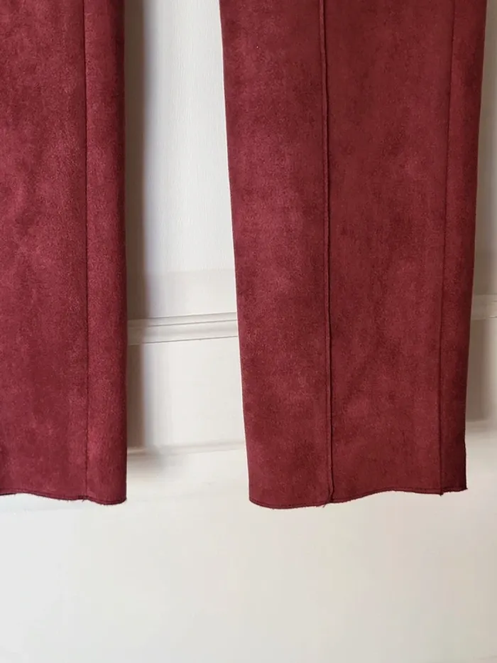 Pantalon en velours suédine bordeaux Renato Bene - élégance rétro - photo numéro 4