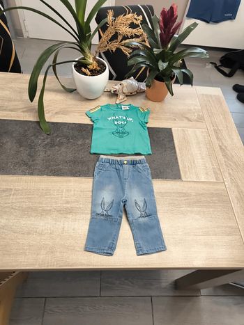 Ensemble été 2 pièces garçon 6 mois Looney Tunes Bugs Bunny