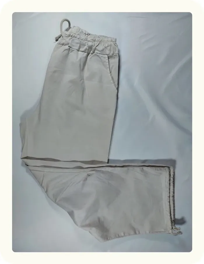 Pantalon parachute femme beige Neuf