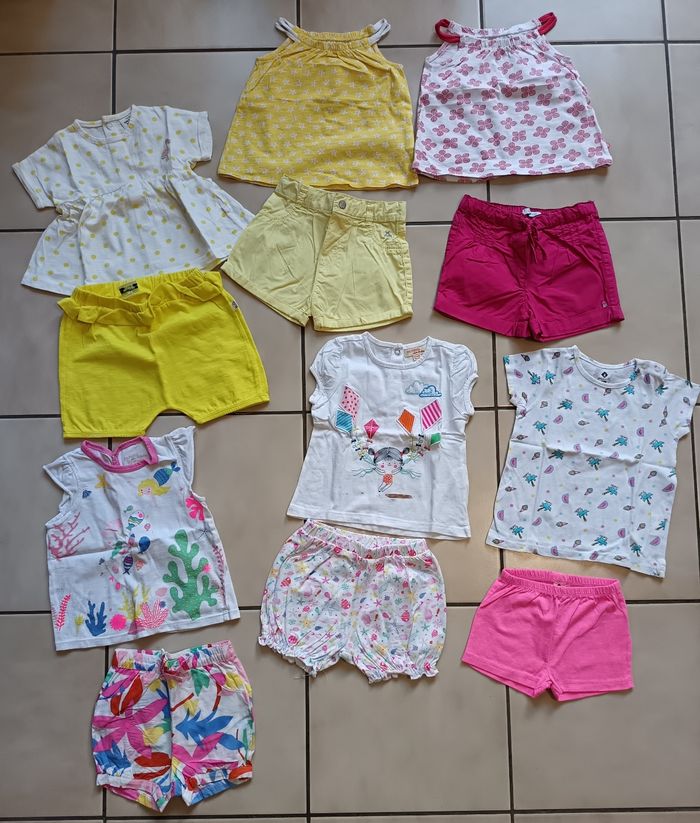Gros lot vêtements été bébé fille 12 mois - photo numéro 2