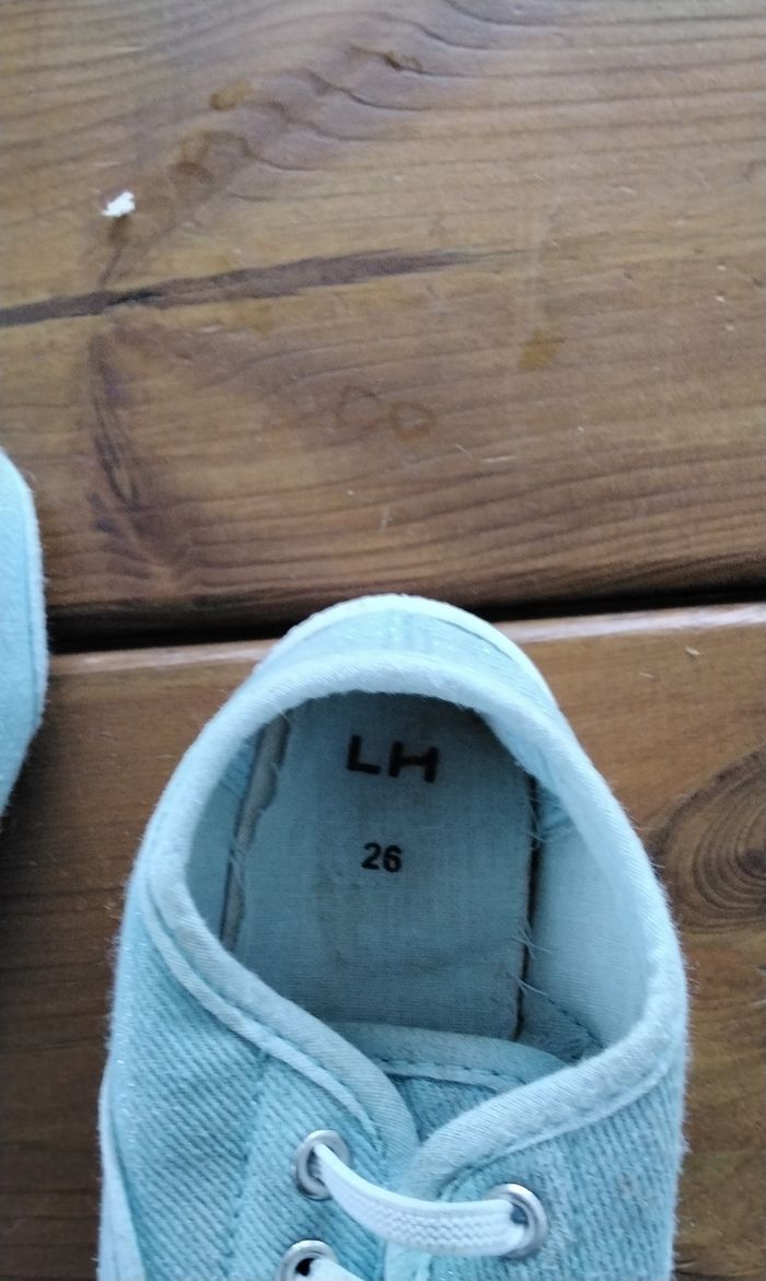 Basket  en  toile,  bleu  à  paillettes  ,Gemo  ,pointure  26 - photo numéro 4
