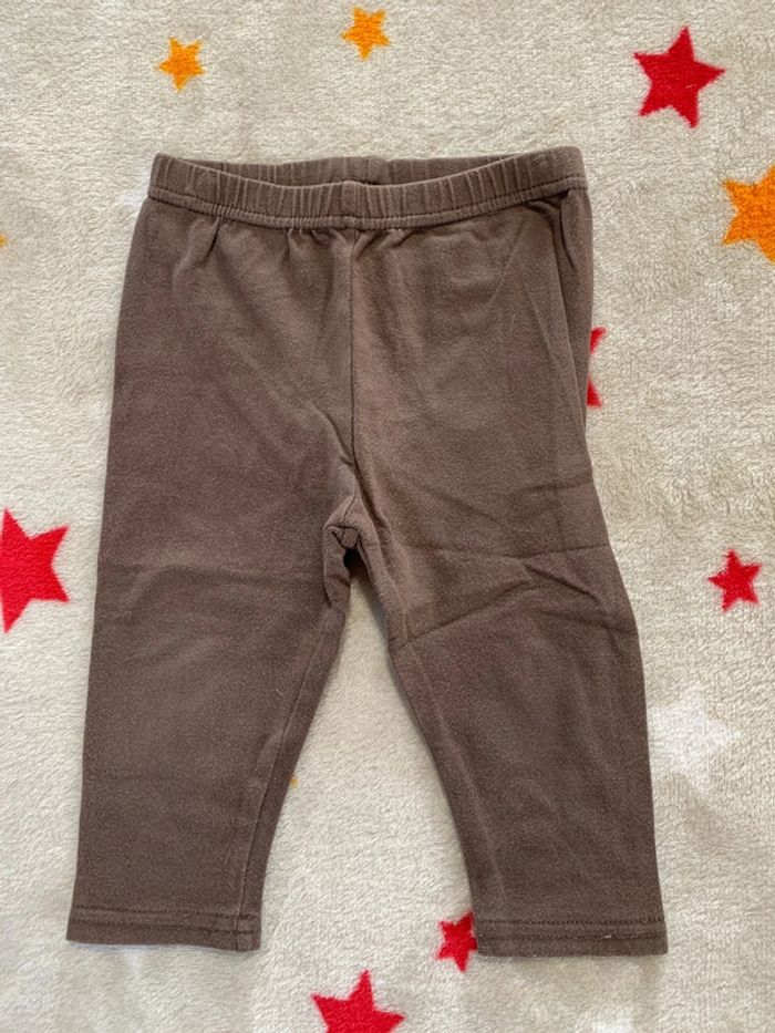 Ensemble Tee-shirt A Manches Longues Et Legging AssortiRose et Marron 12M - photo numéro 7