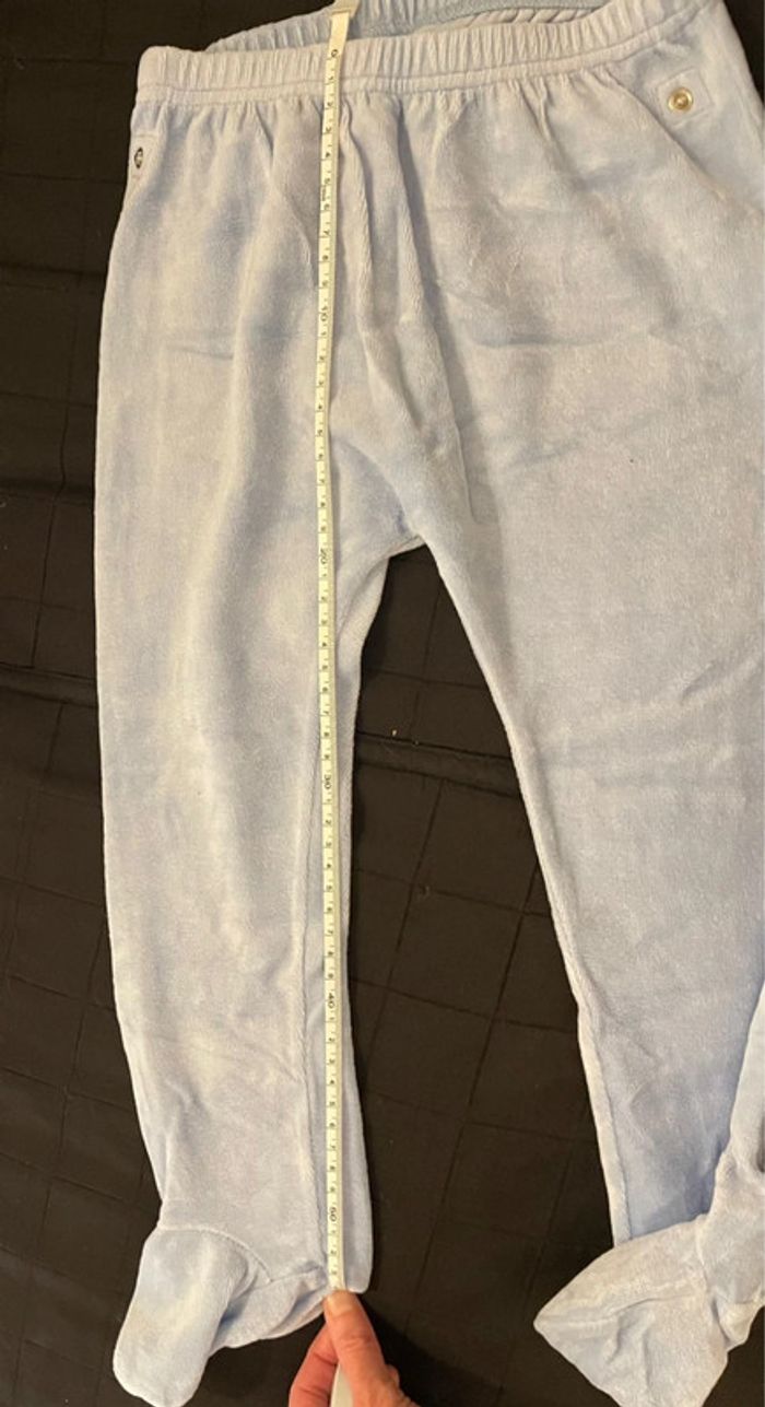 Pantalon de pyjama avec pied en velours, bleu 3 ans - photo numéro 3