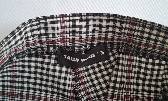 Pantalon skinny femme à carreaux blanc, noir et bordeaux - Taille 36 - Tally Weijl - photo numéro 3
