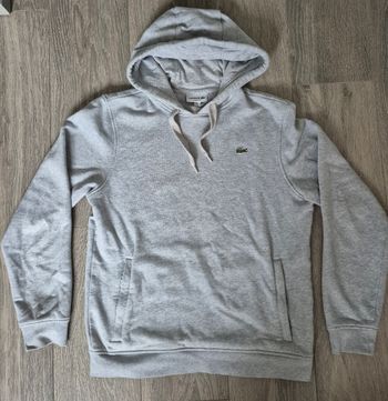 Sweat à capuche Lacoste gris taille 4 ou M