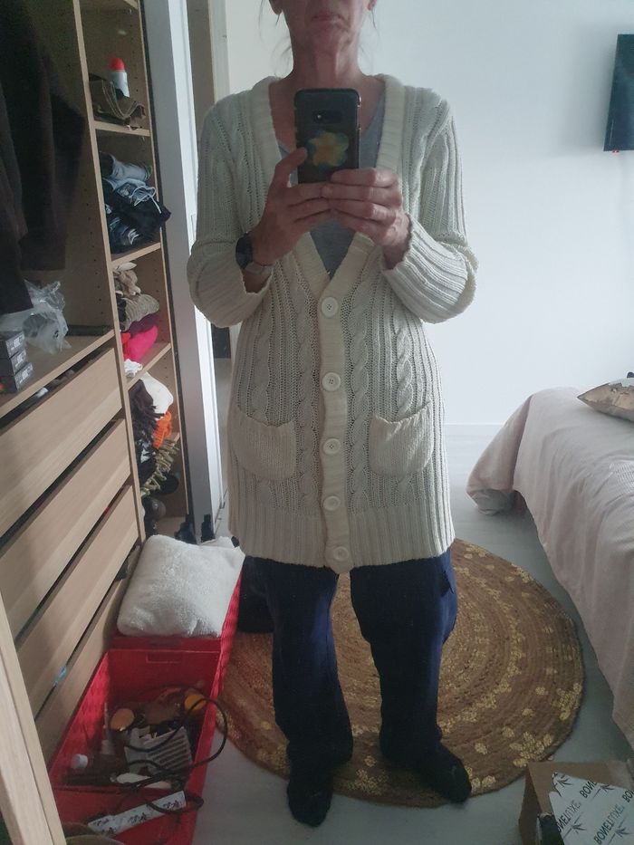 Gilet long écru 3 Suisses