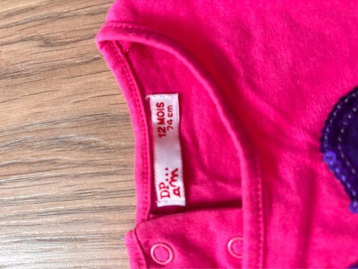 Ensemble 12/18 mois fille jupe jean et t-shirt rose - photo numéro 3