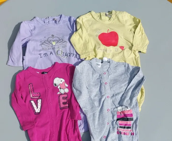 Lot 9 mois 4 pyjamas grenouillères coton