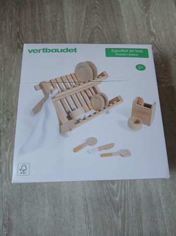 Jouet égouttoir vertbaudet neuf en bois