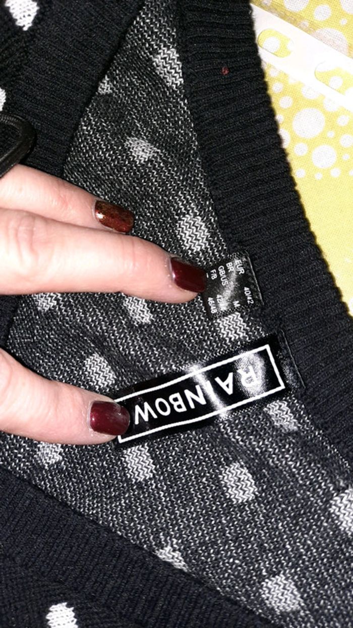 Pull noir a pois blanc - photo numéro 2