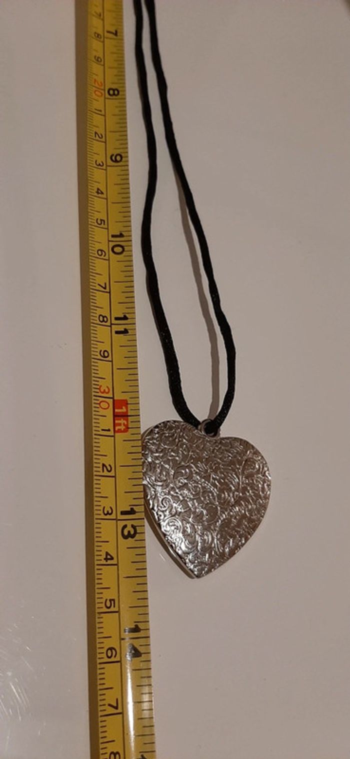 Pendentif coeur argenté femme - photo numéro 3