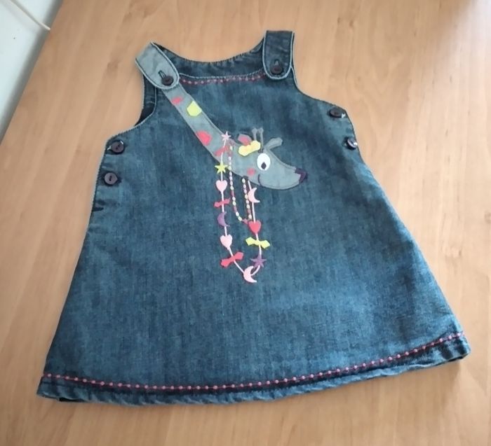 Robe sans manches en jeans 6 mois fille DPAM