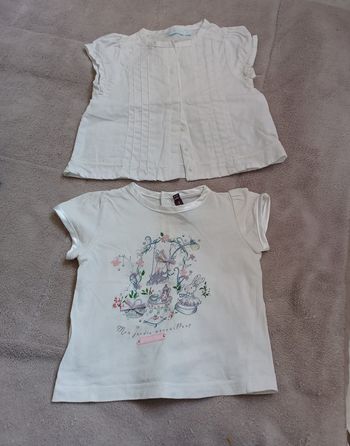 lot 2 hauts blancs 6 mois