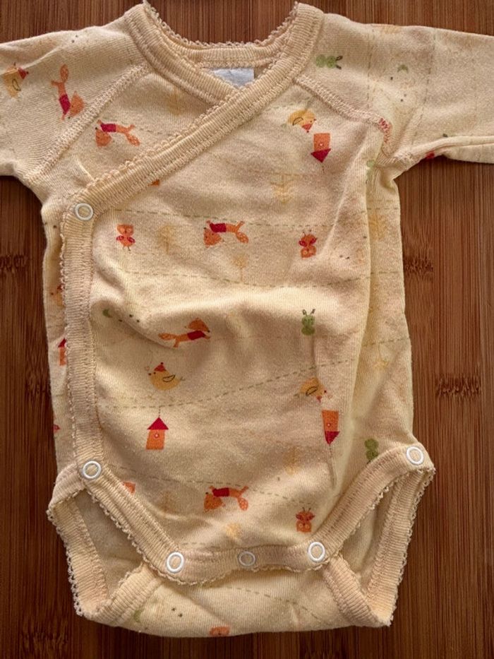Lot de 2 bodys manches longues 1 mois - photo numéro 2