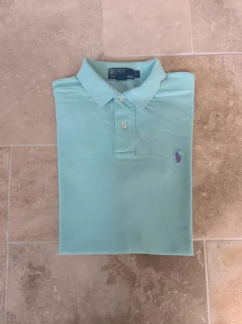 Polo Ralph Lauren homme taille L couleur menthe / turquoise logo violet excellent état