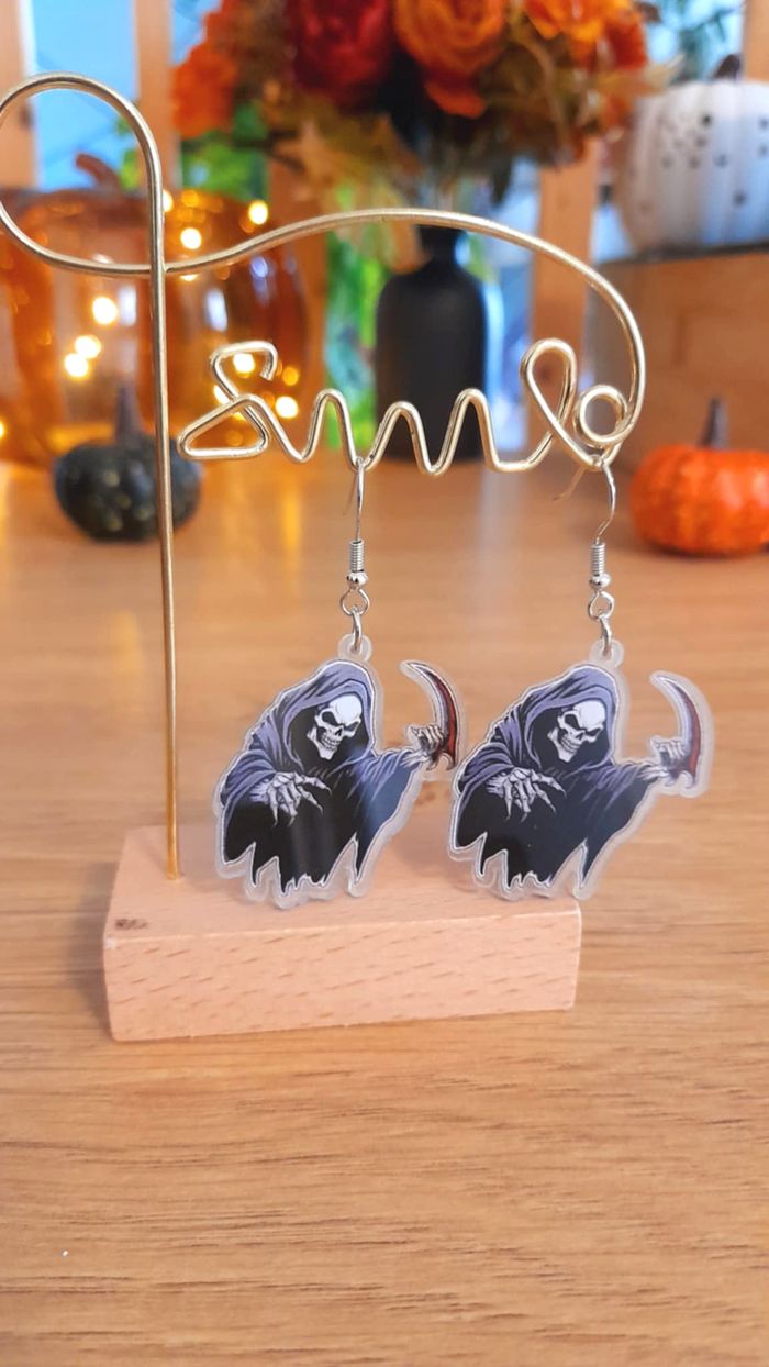 Boucle d'oreilles Halloween La Faucheuse