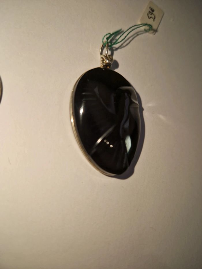 Pendentif obsidienne arc en ciel colombe Mexique - photo numéro 7