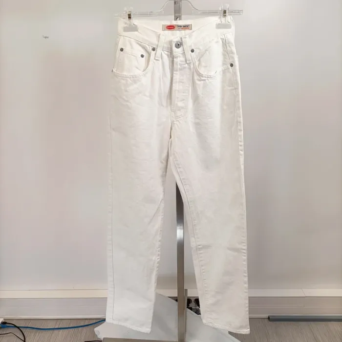 Jean blanc - Teddy Smith - type Wonder - taille 36 / 37 - 100% coton taille haute + boutons A631
