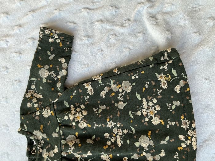 robe manches longues kaki fleurie ouverture totale au dos 3 mois petit bateau - photo numéro 4