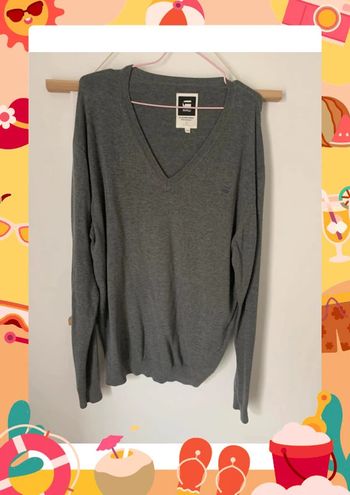 Pull G Star raw très fin manche longue col en V
