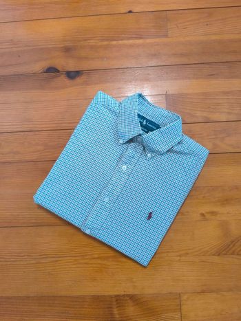 Chemise à carreaux Ralph Lauren - Classic Fit - Logo brodé bordeaux - Blanc, vert, marron - Taille M