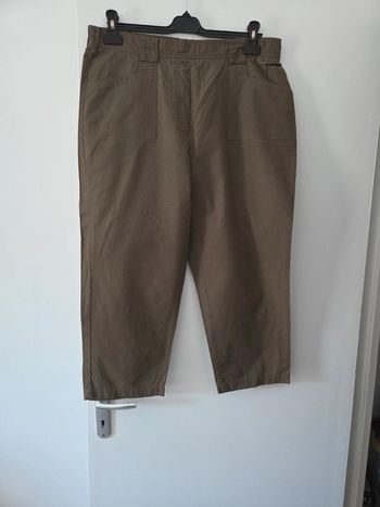 Pantacourt femme été grande taille kaki 100% coton Taille 48 TBE bleu bonheur