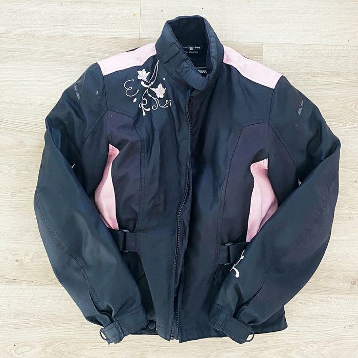 Mac Adam Blouson de moto Vicky Femme Exclusive Biker Noir et Rose motard (Taille 38)