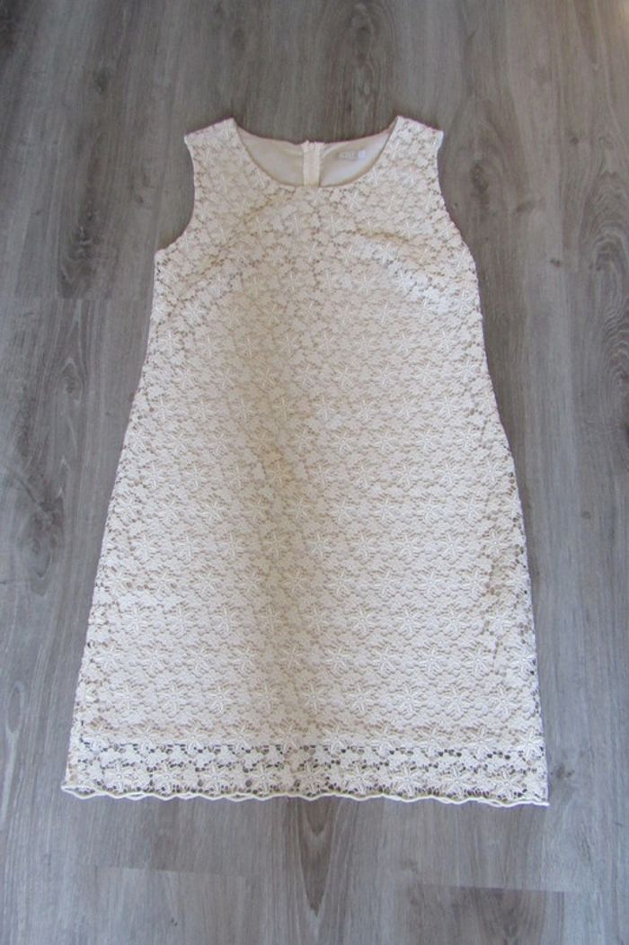 ROBE SM BEIGE DENTELLE "JACQUELINE RIU" - TAILLE 42 - n°19