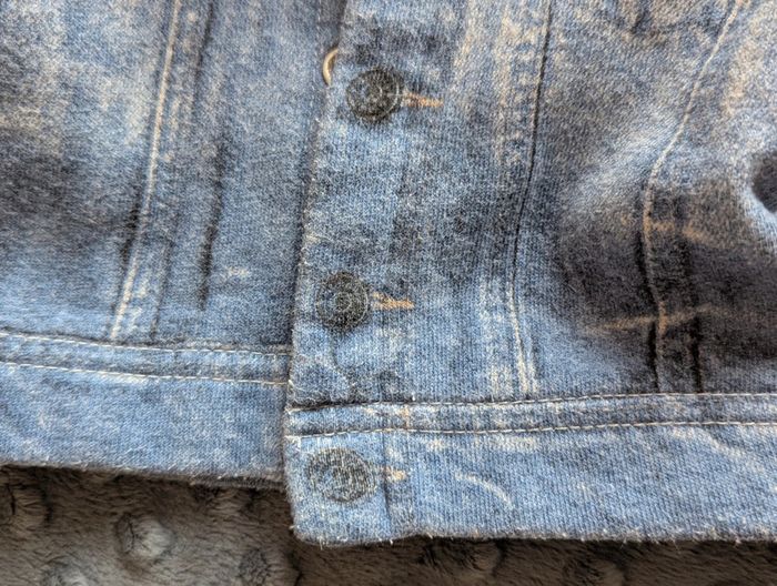 Veste imitation jean 1 mois (50 cm) - H&M - Capuche grise - photo numéro 6