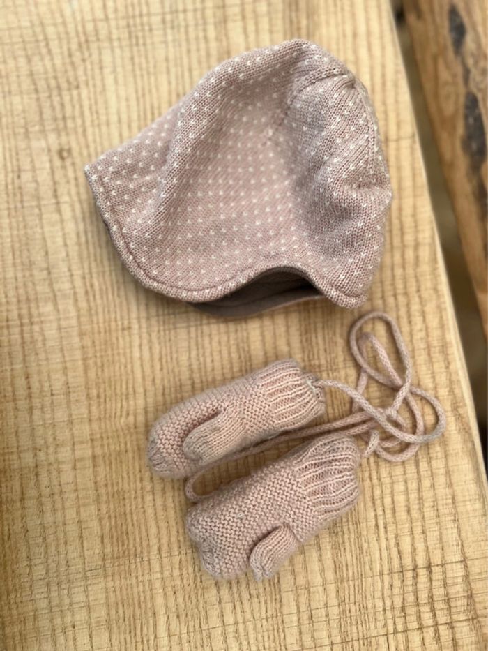 Ensemble bonnet et moufles hiver 2-3 ans 2 3 mini a ture