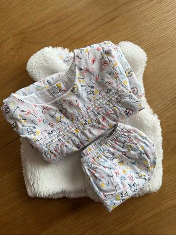 Ensemble 3 pièces robe, gilet et culotte Cadet Rousselle - 6mois